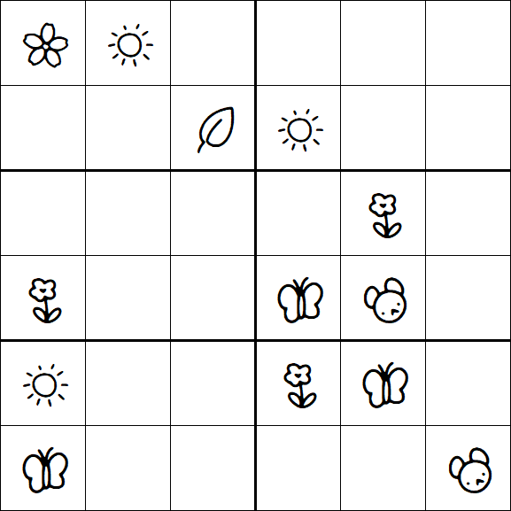 Kids Sudoku 6x6 - Moyen
