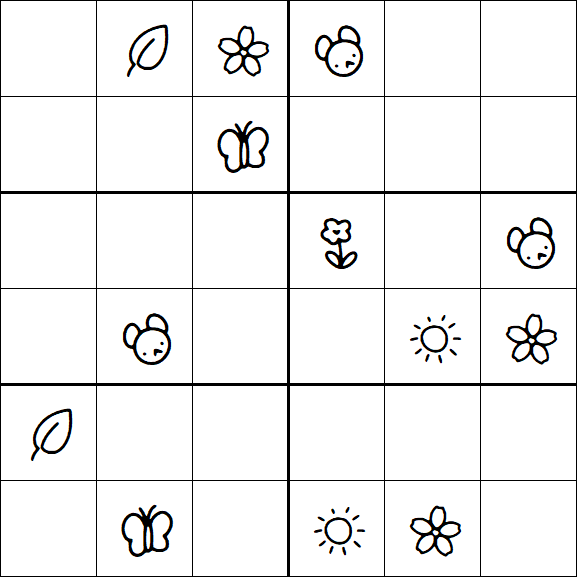 Kids Sudoku 6x6 - Medium