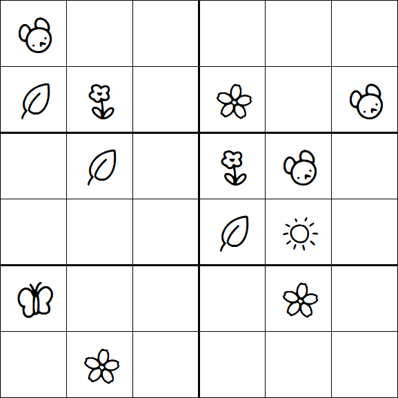 Kids Sudoku 6x6 - Medium