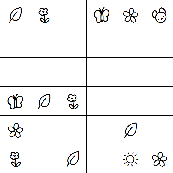 Kids Sudoku 6x6 - Moyen