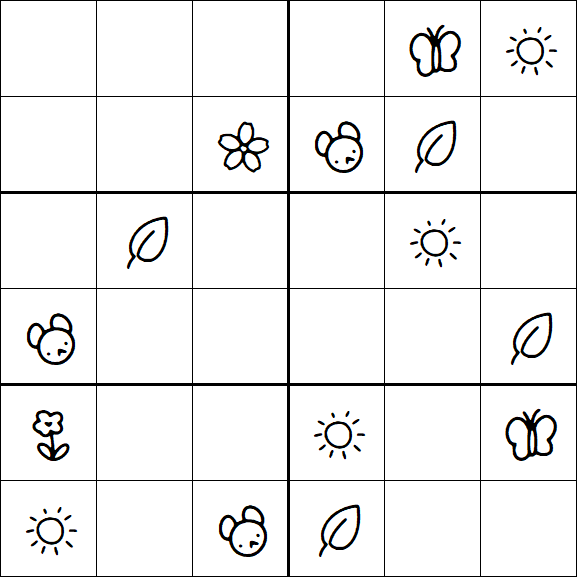 Kids Sudoku 6x6 - Medium