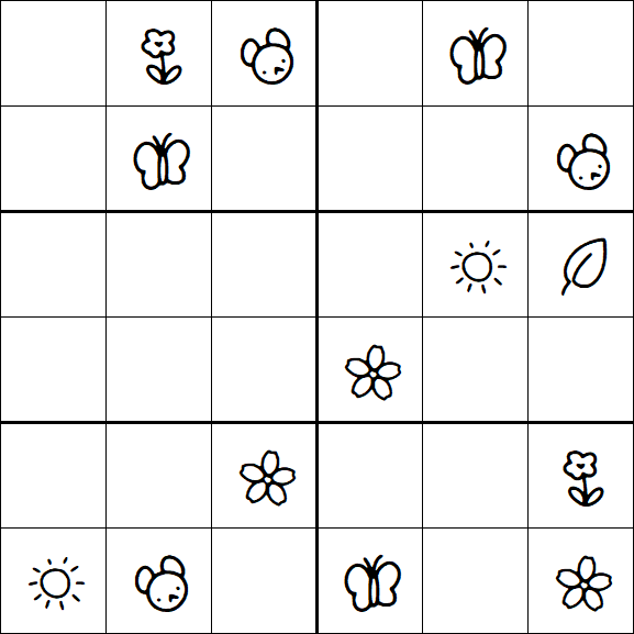 Kids Sudoku 6x6 - Moyen