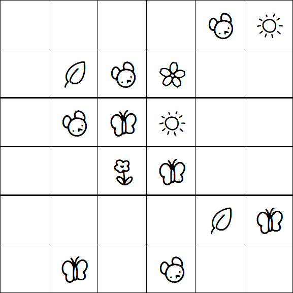 Kids Sudoku 6x6 - Moyen