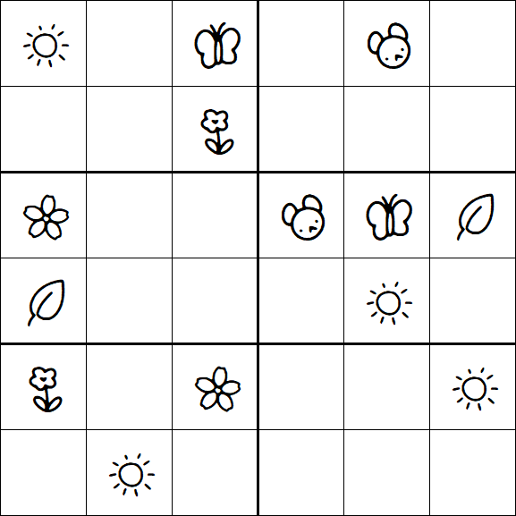 Kids Sudoku 6x6 - Medium