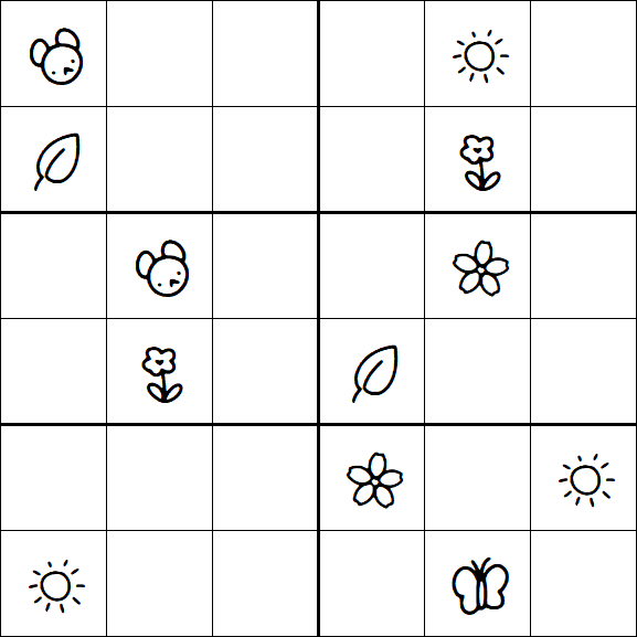 Kids Sudoku 6x6 - Medium