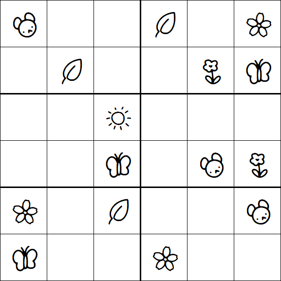 Kids Sudoku 6x6 - Medium