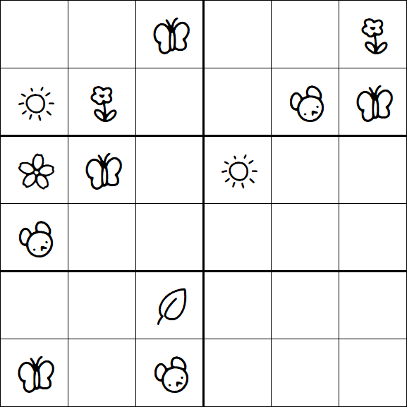 Kids Sudoku 6x6 - Medium