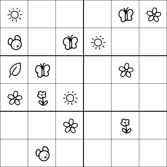 Kids Sudoku 6x6 - Medium
