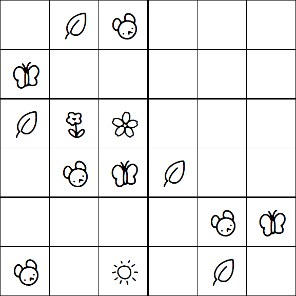 Kids Sudoku 6x6 - Medium