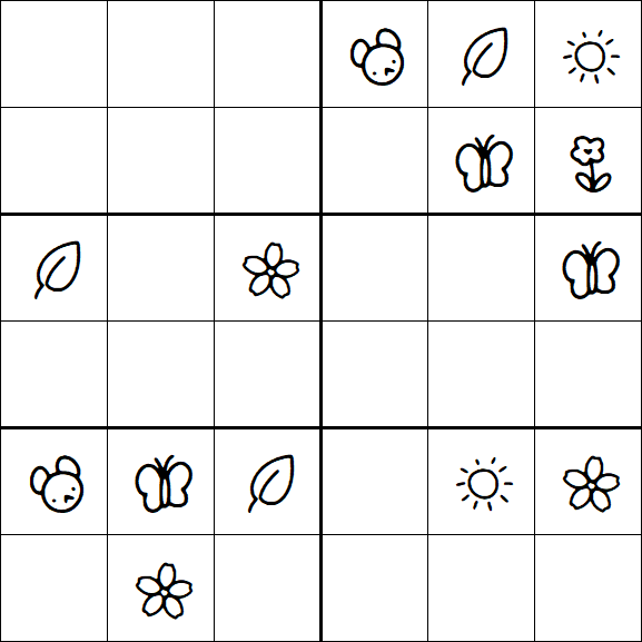 Kids Sudoku 6x6 - Medium
