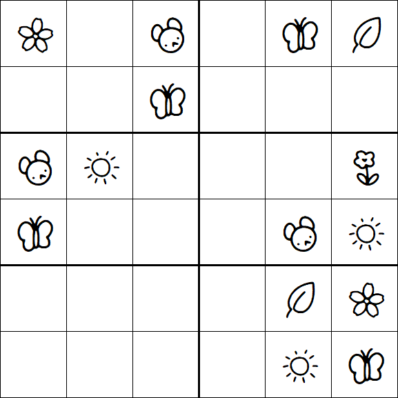 Kids Sudoku 6x6 - Medium