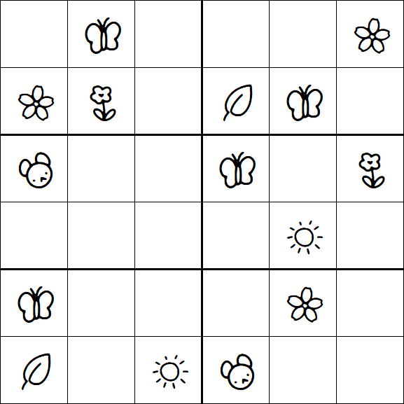 Kids Sudoku 6x6 - Medium