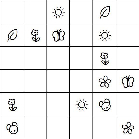 Kids Sudoku 6x6 - Medium