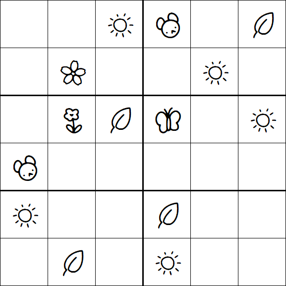 Kids Sudoku 6x6 - Medium