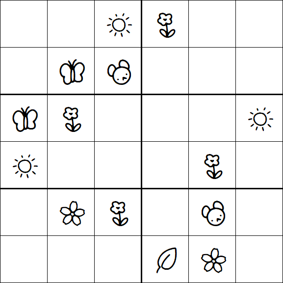 Kids Sudoku 6x6 - Medium