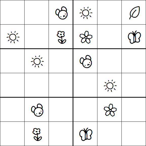 Kids Sudoku 6x6 - Medium