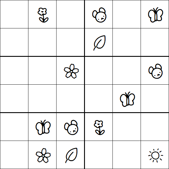 Kids Sudoku 6x6 - Medium