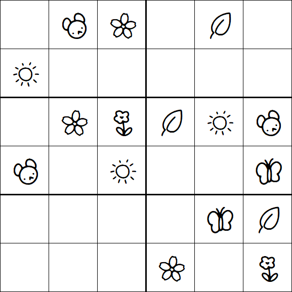 Kids Sudoku 6x6 - Medium