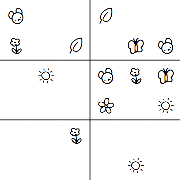 Kids Sudoku 6x6 - Medium