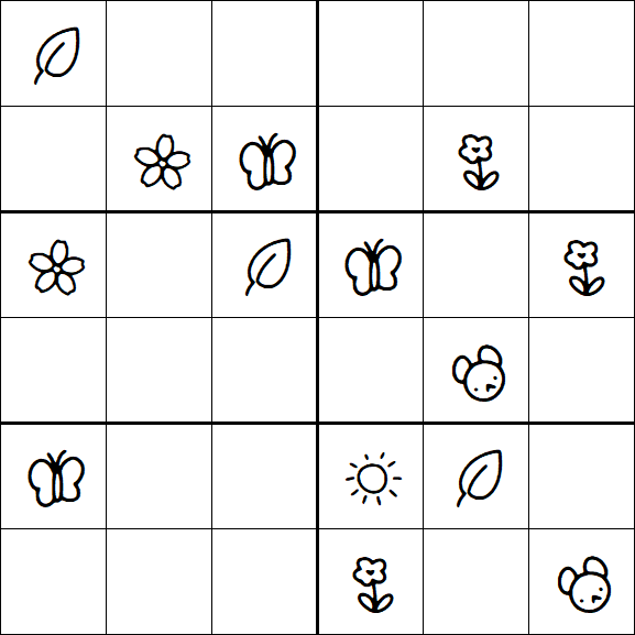 Kids Sudoku 6x6 - Medium