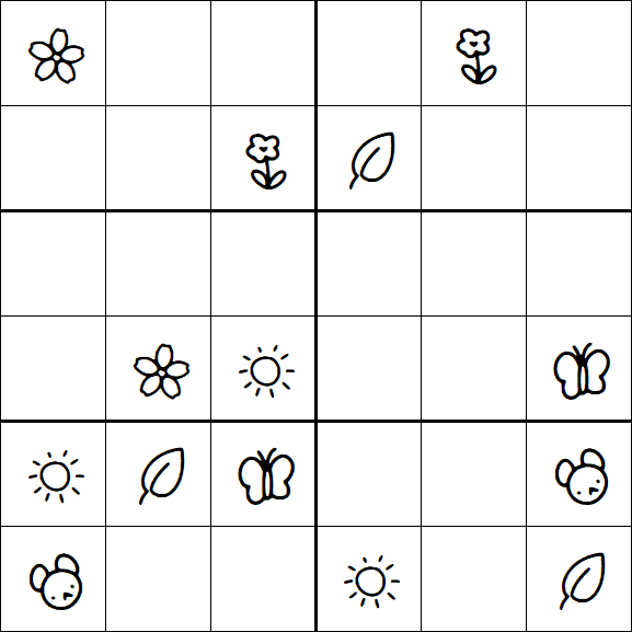 Kids Sudoku 6x6 - Medium