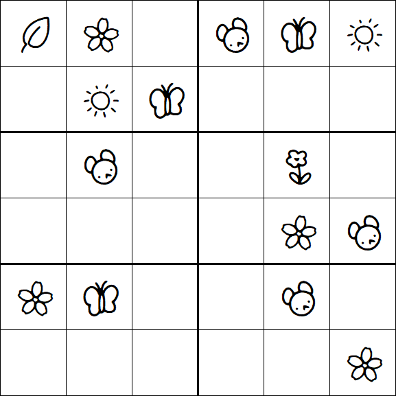 Kids Sudoku 6x6 - Medium