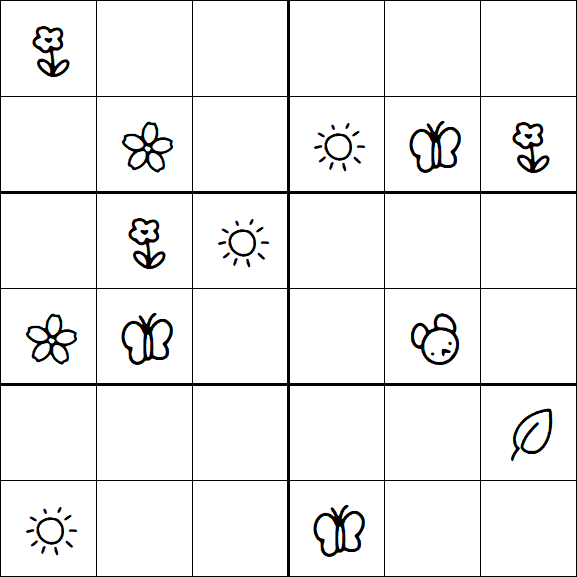 Kids Sudoku 6x6 - Medium