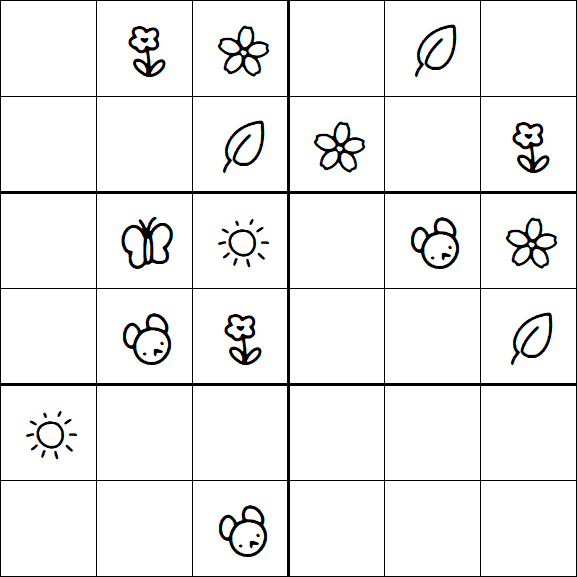 Kids Sudoku 6x6 - Medium