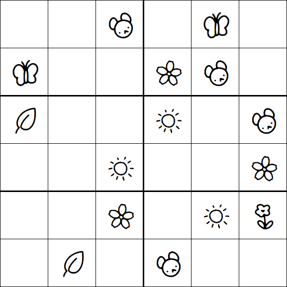 Kids Sudoku 6x6 - Medium