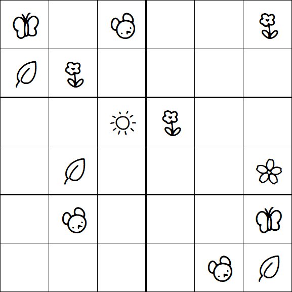 Kids Sudoku 6x6 - Medium