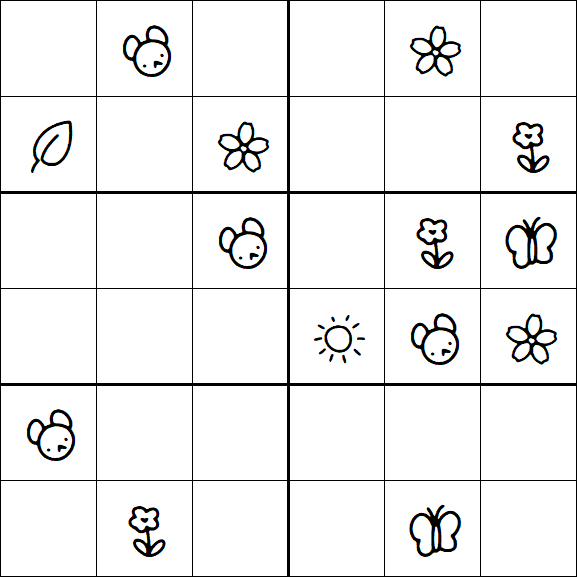 Kids Sudoku 6x6 - Medium