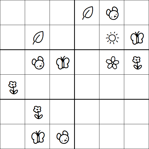 Kids Sudoku 6x6 - Medium