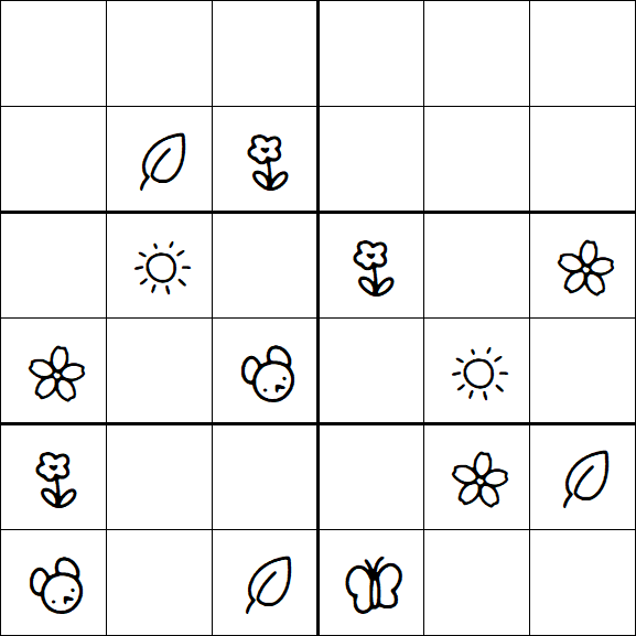 Kids Sudoku 6x6 - Medium