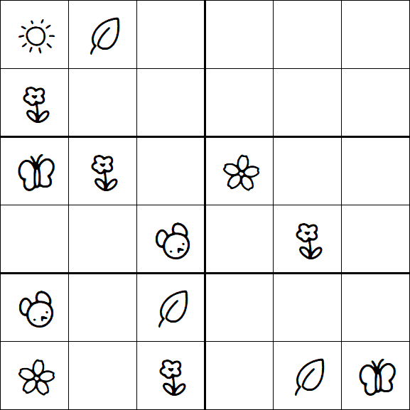 Kids Sudoku 6x6 - Medium