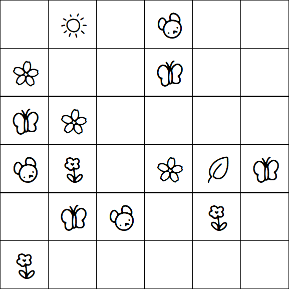 Kids Sudoku 6x6 - Medium