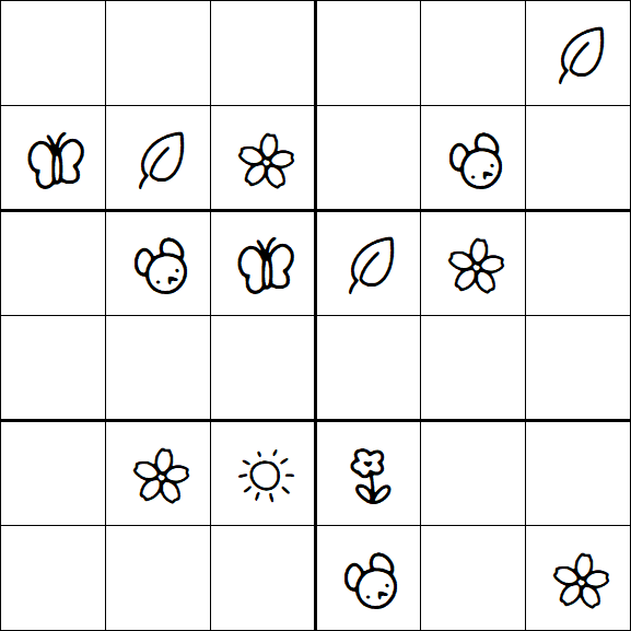 Kids Sudoku 6x6 - Medium