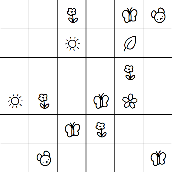 Kids Sudoku 6x6 - Medium