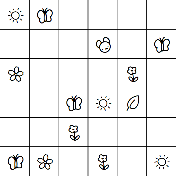 Kids Sudoku 6x6 - Medium
