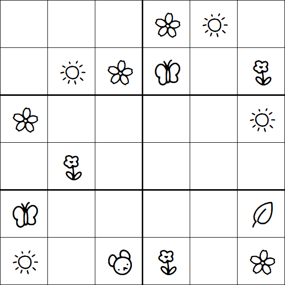 Kids Sudoku 6x6 - Medium