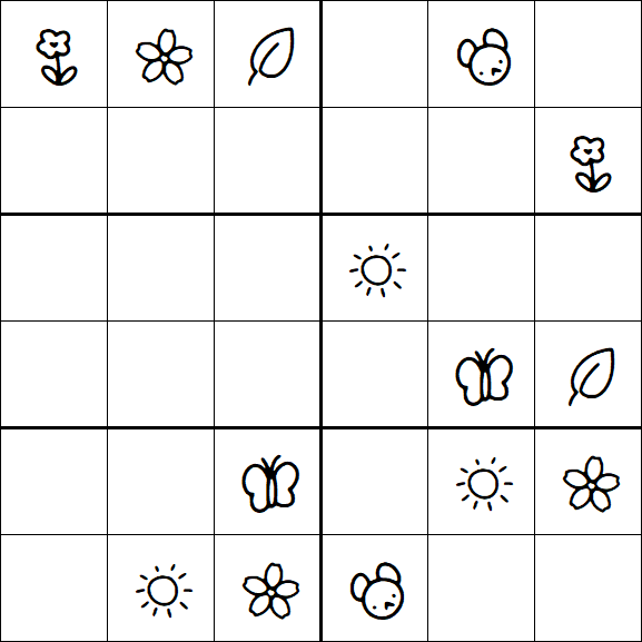 Kids Sudoku 6x6 - Medium