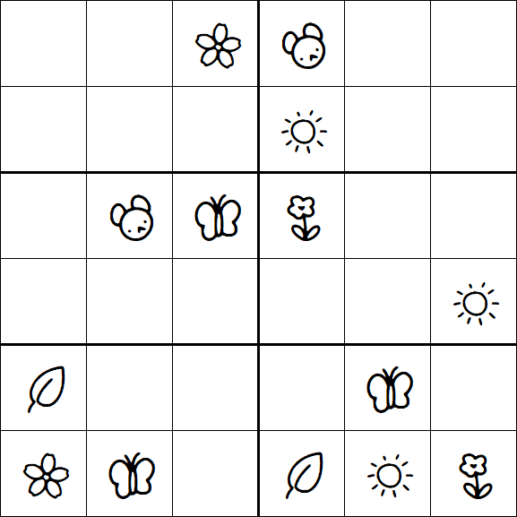 Kids Sudoku 6x6 - Medium