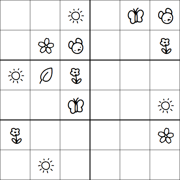 Kids Sudoku 6x6 - Medium