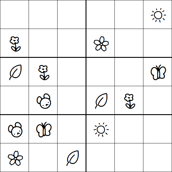 Kids Sudoku 6x6 - Medium