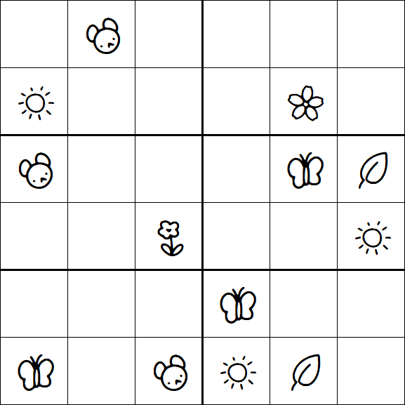 Kids Sudoku 6x6 - Medium