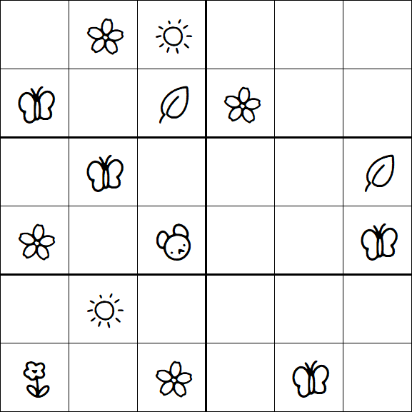Kids Sudoku 6x6 - Medium