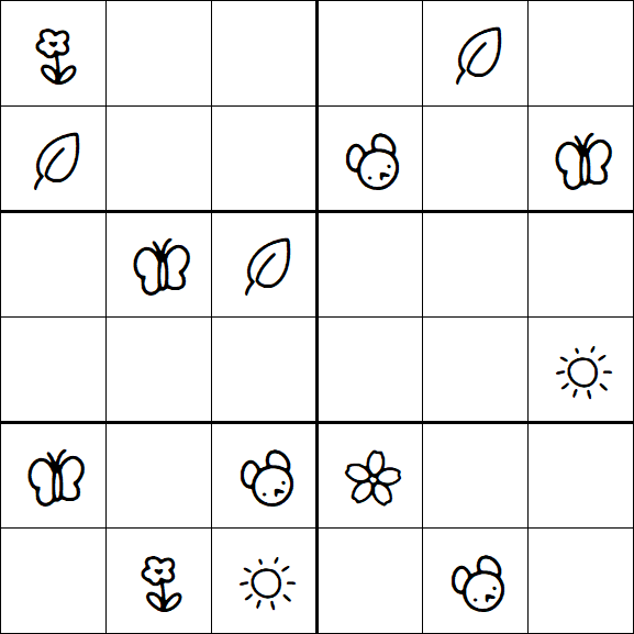 Kids Sudoku 6x6 - Medium