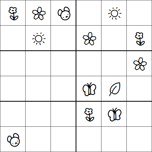 Kids Sudoku 6x6 - Medium