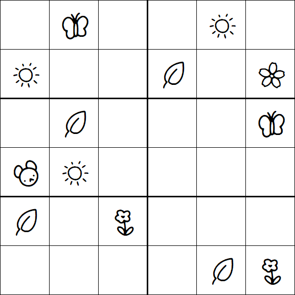 Kids Sudoku 6x6 - Medium