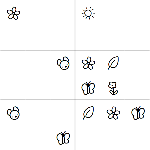 Kids Sudoku 6x6 - Medium