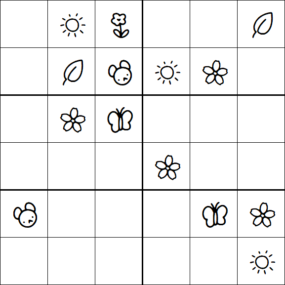 Kids Sudoku 6x6 - Medium